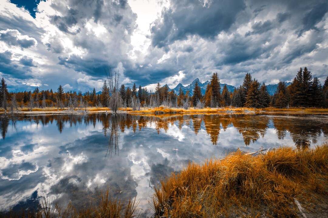 Fall Water Reflections Snake River Late Fall Water Reflection Photography Digital Download ...