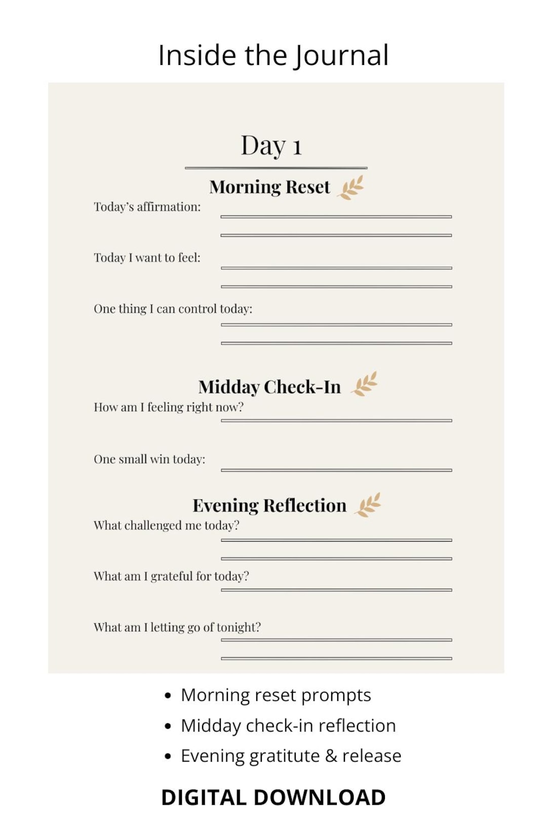 30-day Mindset Reset Journal | Daily Reflection Workbook (digital ...