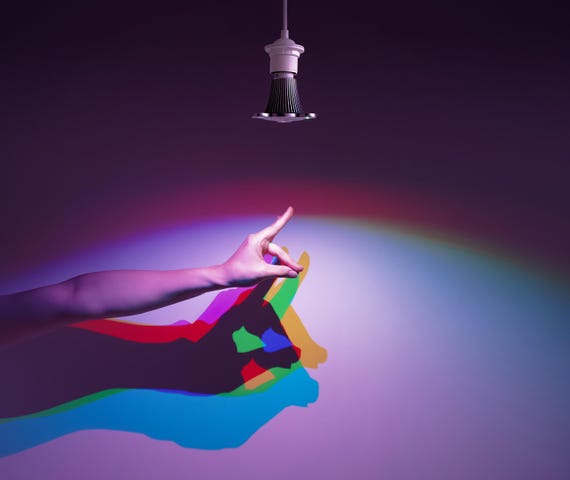 CMYK Bulb Ver. 2 - Color shadow LED lamp, colorful ambient, CMYK lamp E27 socket