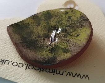 Handmade large ceramic button -single large petal pottery button, handpainted flower button multiple colour options C2 C49