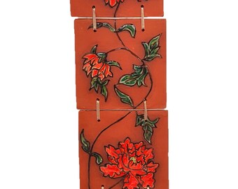 Ceramic tile picture panel decorative wall hanging