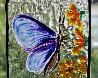 Handpainted stained glass suncatcher, favour,  window hanging