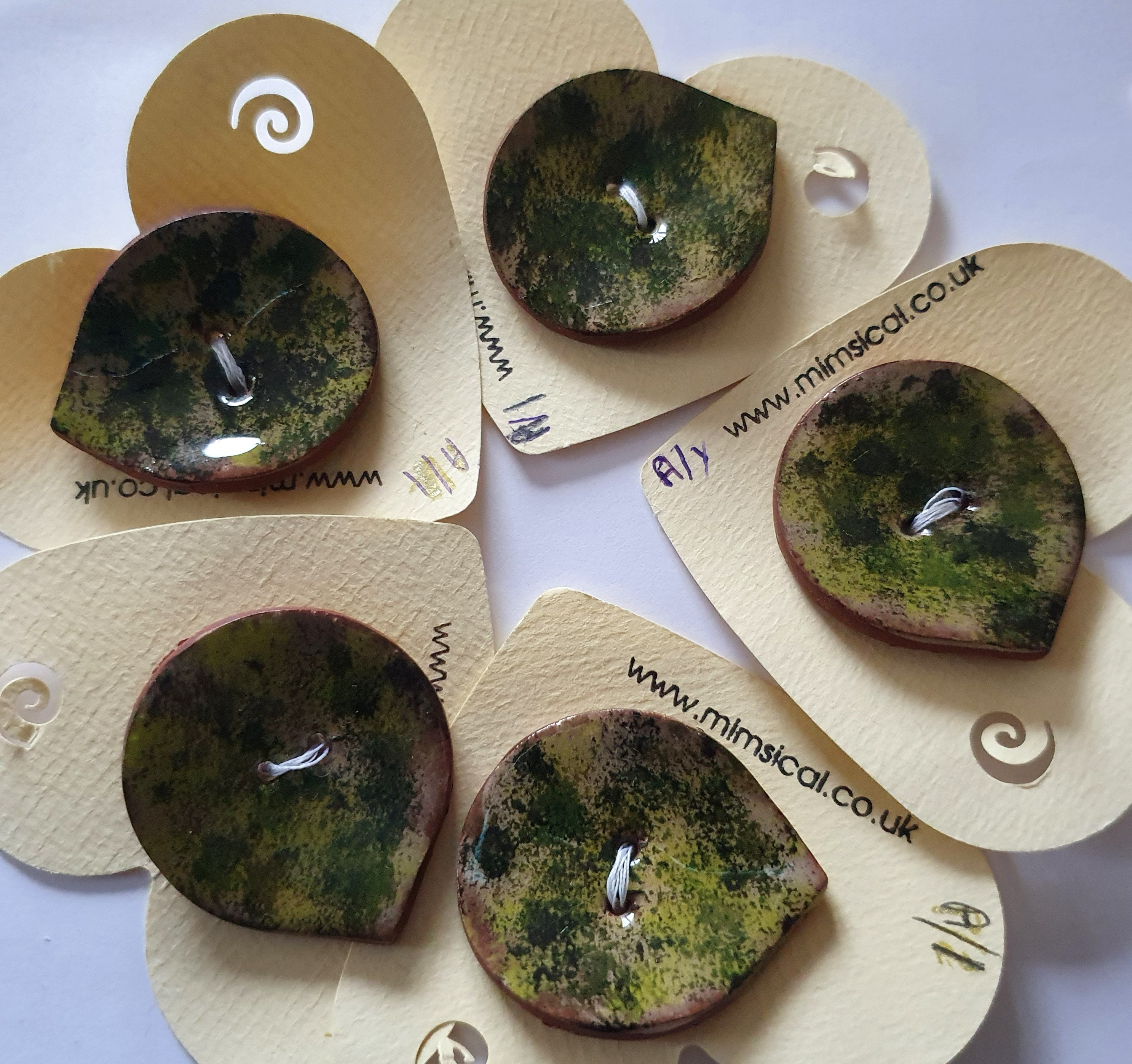 Handmade Large Ceramic Button -single Large Petal Pottery Button ...