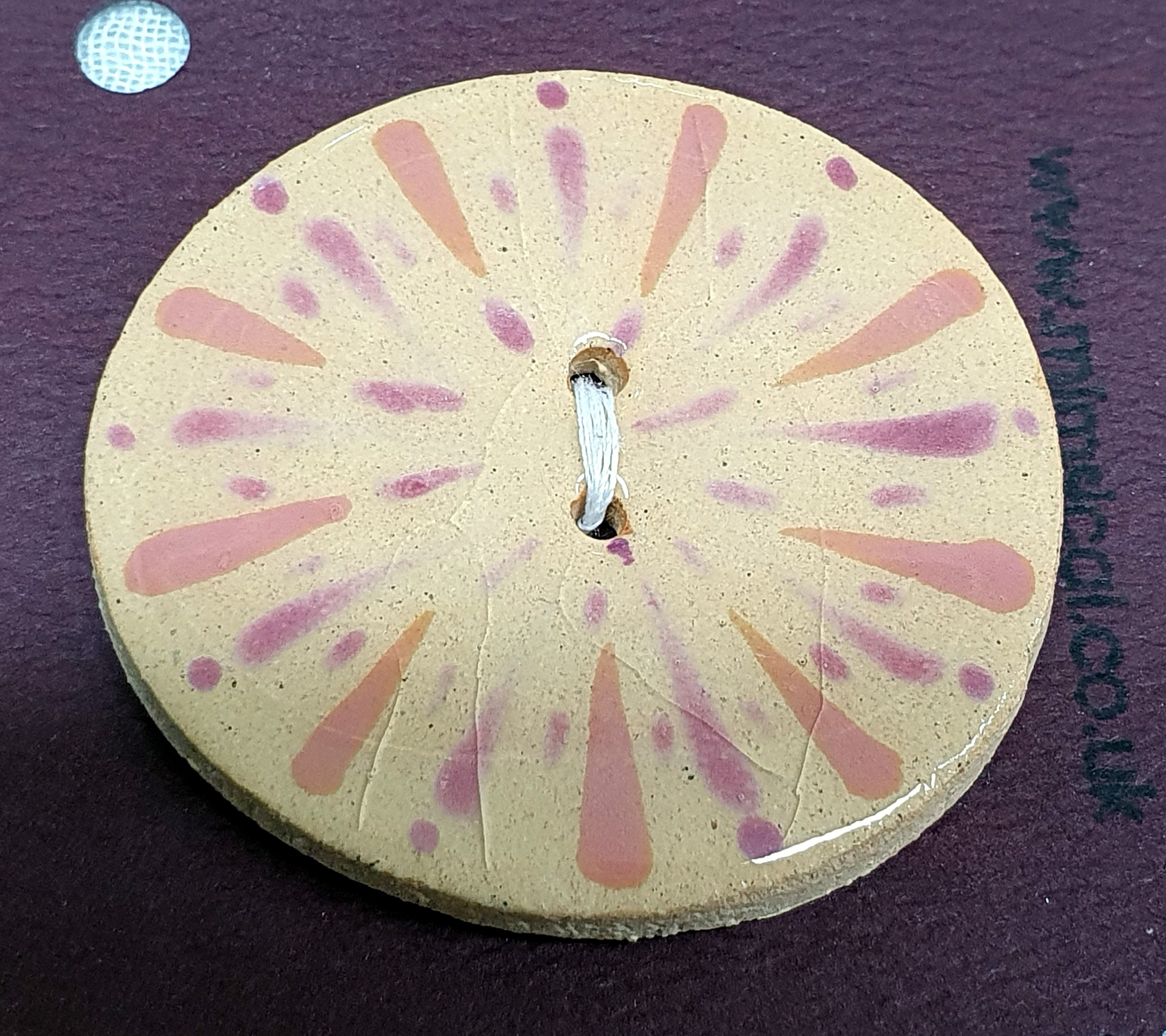 Handmade Large Ceramic Button - Single or Mixed Set of 4 Large Circle ...