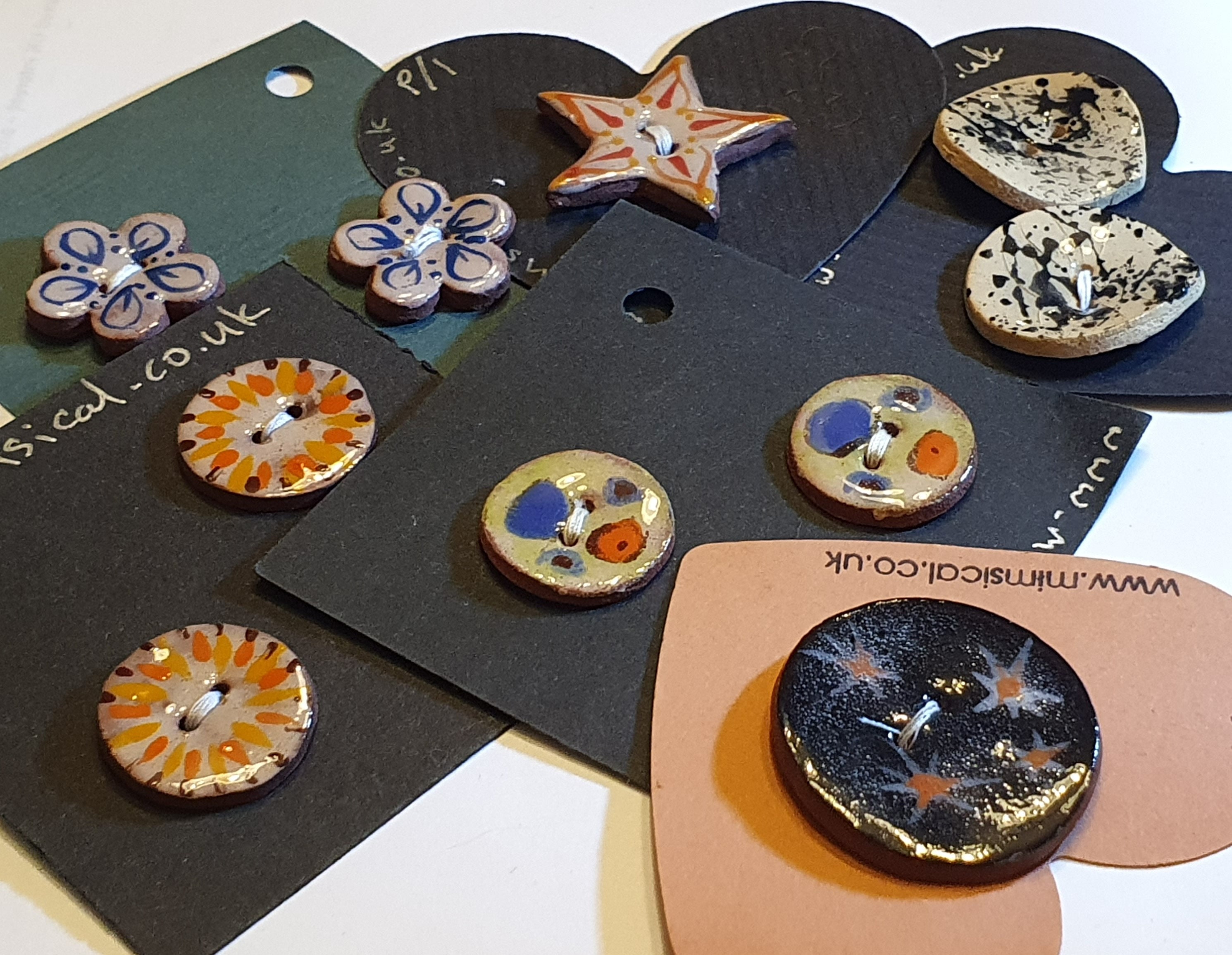 Large Ceramic Buttons Handmade Large Ceramic Button - Single, or Mixed Set of 4 Medium Petal ...