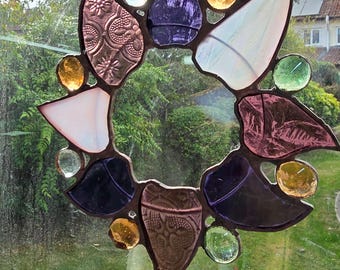 Stained glass Autumn wreath