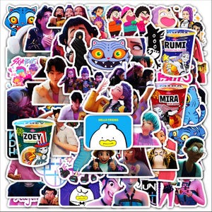 Set 15–60 Kpop Demon Hunters Sticker – Korean Idol Movie, Huntrx, Saja Boys, Zoeystery, Miromabby, 3D Anime Style, Scrapbook