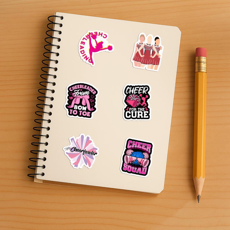 Set 60 Cheerleading Stickers Sheet - Cheering Girl Aesthetic ...