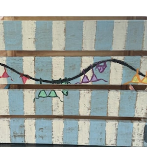 Bikini Box, Summer organization, Beach organization, Storage crate, Summer box, Hand painted, Customizable, Personalization option (name)
