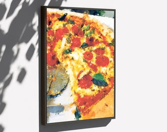 Pepperoni Pizza Slice – Vibrant Digital Food Art Print for Kitchen or Dining Room ART0072