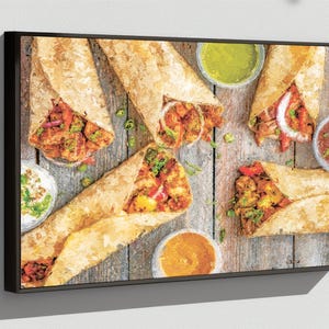 Mexican Burrito Poster – Colorful Digital Food Art for Kitchen or Restaurant ART0020