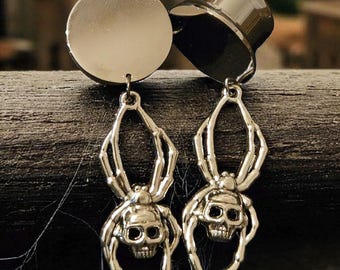 Skull Spider Gauge earrings