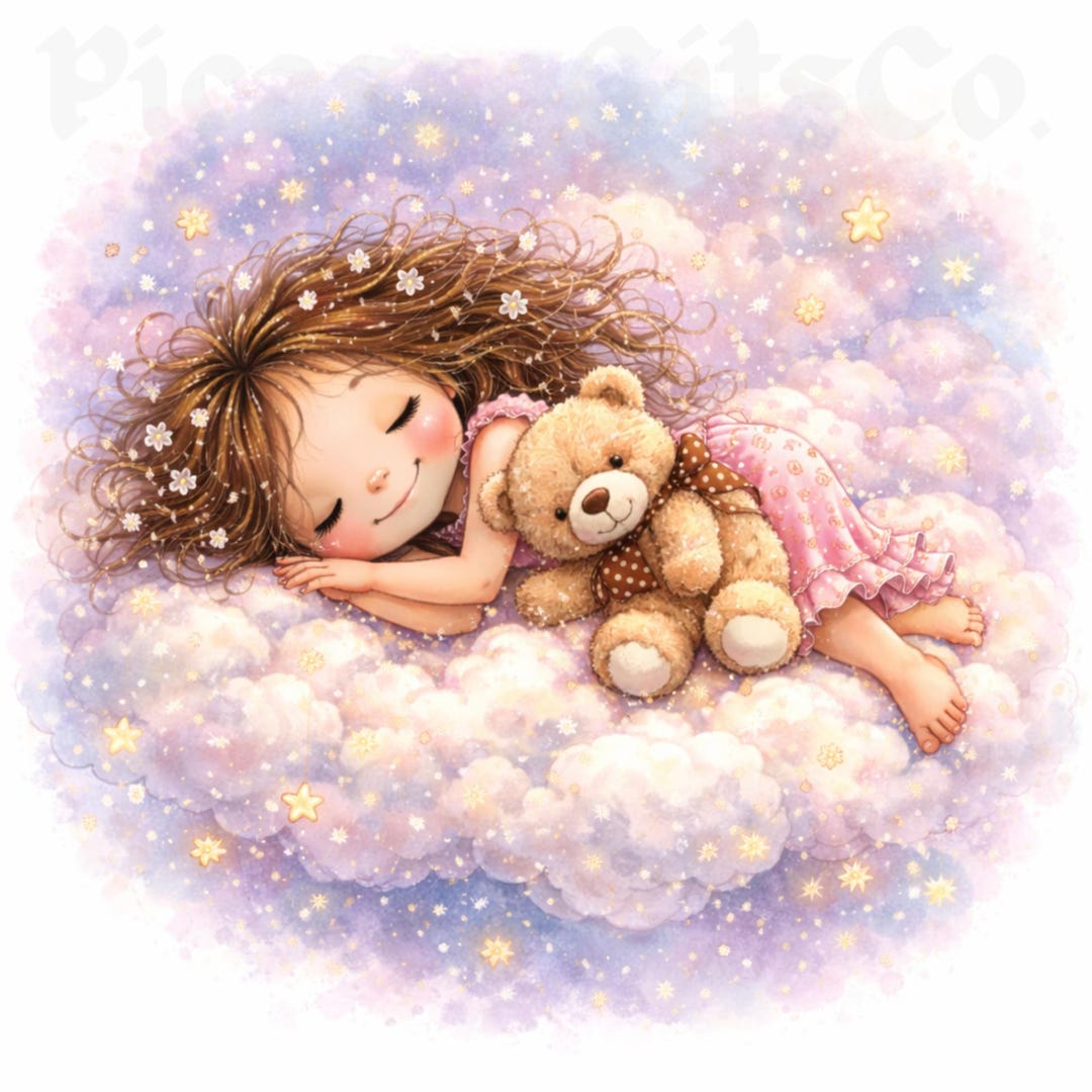 Digital Girl Clipart Bundle 28 PNG JPG, Whimsical Kids Graphics ...
