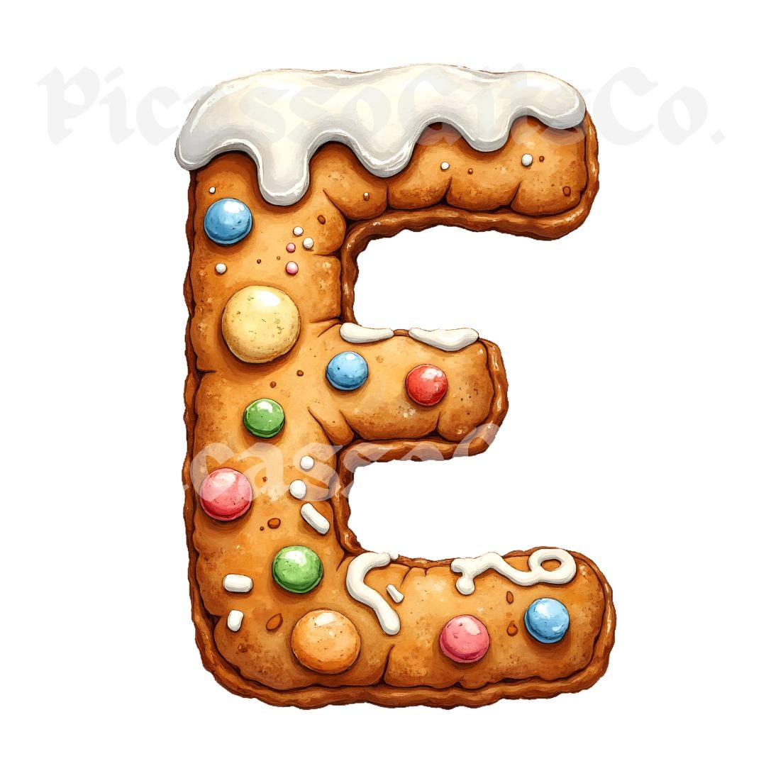 Gingerbread Alphabet PNG | Christmas Cookie Letters A–Z | Digital ...