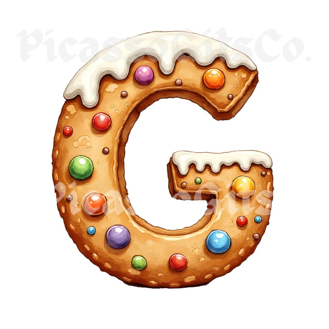 Gingerbread Alphabet PNG | Christmas Cookie Letters A–Z | Digital ...