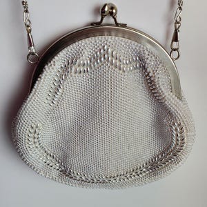 Vintage Weiß Corde Silber Ton Perlen Abend Geldbörse Handtasche schöne Frühling Sommer Braut Hochzeit Mode-Accessoire