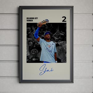 Shai Gilgeous-Alexander OKC Thunder MVP Poster – Western Conference Finals Digital Wall Art – Basketball Printable