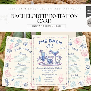 Invitación de despedida de soltera / Invitación editable para fiesta / Invitación imprimible para despedida de soltera / Invitación digital para novias / Descarga instantánea