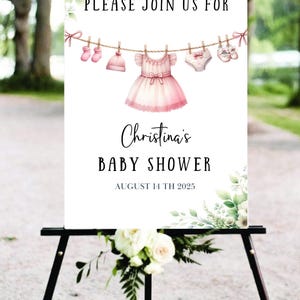 Baby Shower Welcome Sign | Printable Baby Shower Decor | Editable Sign Template | Girl or Boy Baby Shower | Digital Baby Shower Sign