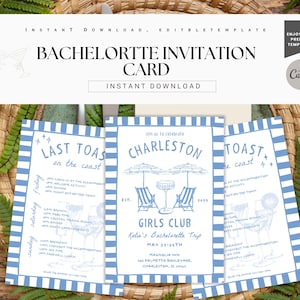 Invitación para despedida de soltera / Invitación digital editable / Plantilla imprimible para despedida de soltera / Invitación para una noche de chicas / Descarga instantánea