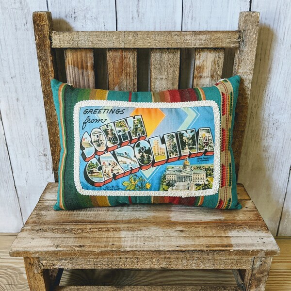Postcard Pillow Etsy