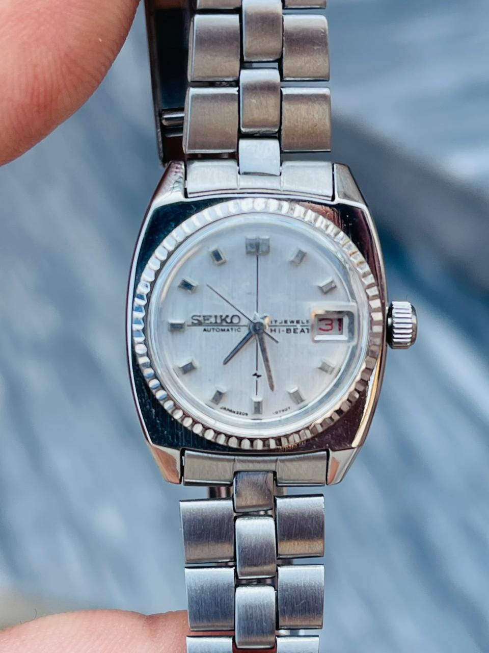 稼働品　セイコー　SEIKO 手巻き　腕時計　レディース　シルバー　デイト SEIKO - 稼働品 セイコー SEIKO 手巻き 腕時計 レディース シルバー