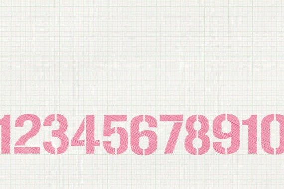 Items similar to Numbers Printable Graphic -- Pink on Etsy