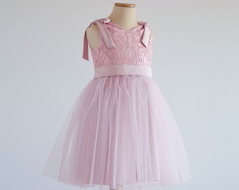 Blumenmädchen Kleid. Mädchen Kleid. Rosa Mädchenkleid. Tutu Mädchen Kleid. Landhaus Blumenmädchen Kleid. Geburtstag Mädchen Kleid.