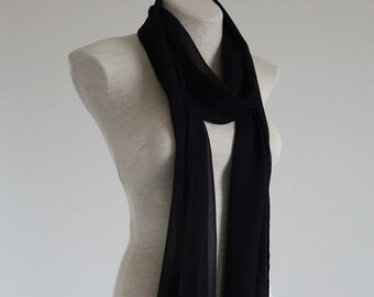 Chiffon scarves . Black chiffon scarves. Chiffon  beaded fringe scarf. Evening shawl. Shoulders cover up. Scarves women.