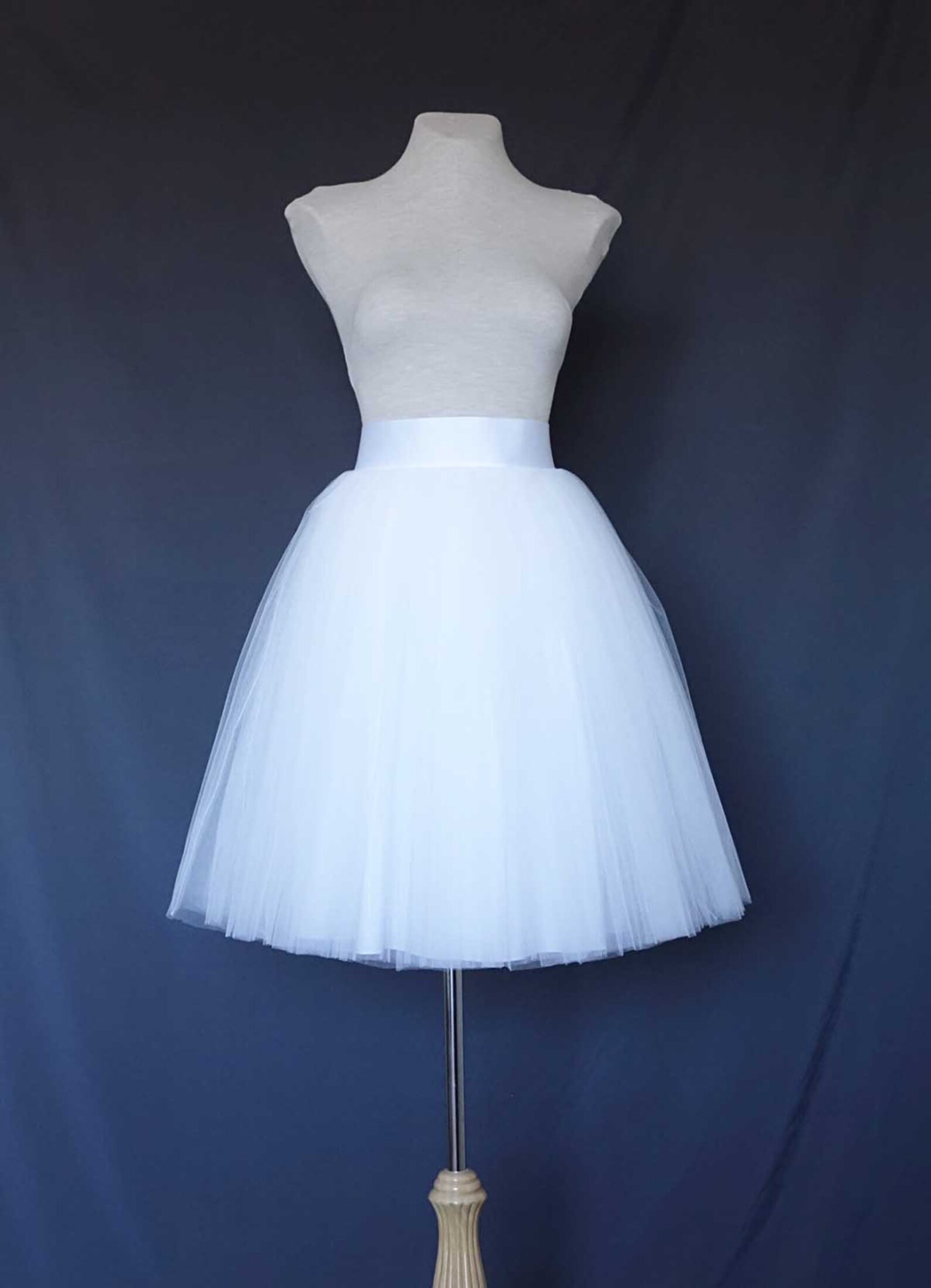White Tulle Skirt . Tea length tulle skirt . Women tulle Etsy