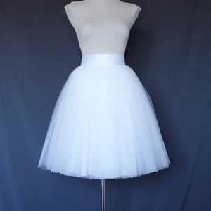 White Tulle Skirt . Tea length tulle skirt . Women tulle skirt. Tutu skirt women. Bridal tulle skirt. Bridal tutu skirt. Custom made skirt.