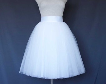 White Tulle Skirt . Tea length tulle skirt . Women tulle skirt. Tutu skirt women. Bridal tulle skirt. Bridal tutu skirt. Woman skirt. Skirt.