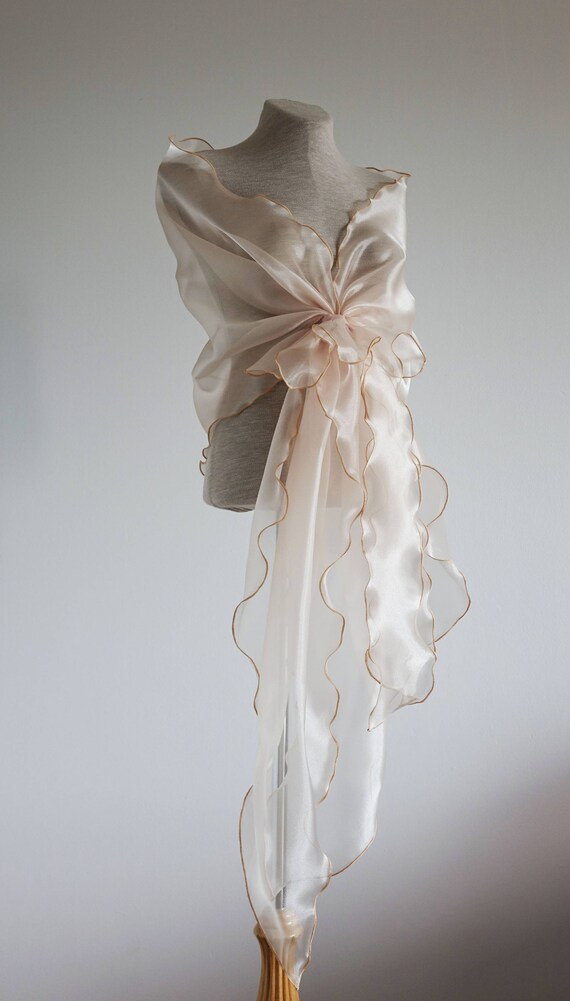 Evening Shawl Woman Wrap Champagne 