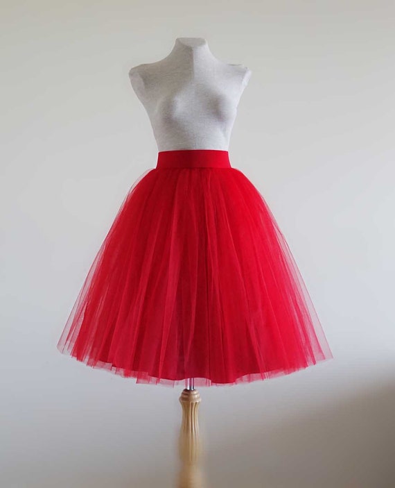 Falda de tul rojo. Falda de tul. Falda de tul de mujer. Falda - Etsy México