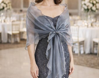 Gray/silver Shawl. Mother of the Bride Shawl. Shoulder Cover Up. Bridesmaid Cover Up. Organza Shawl. Evening Shawl. Woman Wraps. - Etsy Gray/silver Shawl. Mother of the Bride Shawl. Shoulder Cover Up. Bridesmaid Cover Up. Organza Shawl. Evening Shawl. Woman Wraps. - Etsy