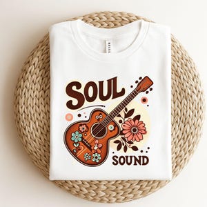Soul Sound Tee, Unisex Music Shirt, Vintage Flower Graphic Tee, Funky Festival Shirt, Boho Music Lover Gift