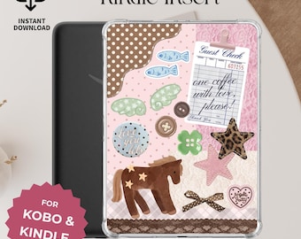 Chocolate Coquette Kindle Insert Autumn Scrapbook Kindle Case Insert Brown Aesthetic Printable Digital Download for Kindle & Kobo