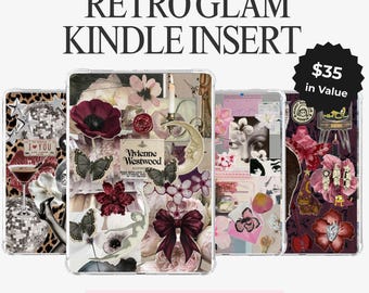 Retro Glam Kindle Insert Bundle – Vintage, Coquette & Moody Aesthetic Printable Kindle Cheetah