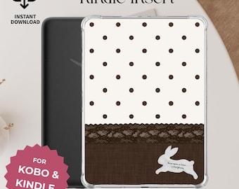 Brown Coquette Kindle Insert Minimal Polka Dot Kindle Printable Fairytale Aesthetic Clear Case Insert Digital Download
