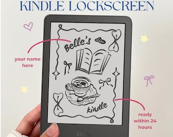 Custom Name Kindle Lockscreen, Bookish Girly Aesthetic (Digital Download)