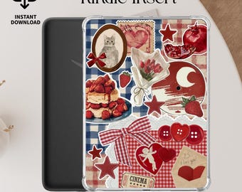 Red Strawberry Coquette Kindle Insert for Clear Case (Digital Download)