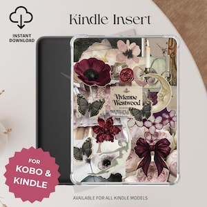 Kastanienbraun Kindle einfügen, dunkel Academia Herbst Kobo druckbare Kindle Dekor Herbst Ästhetik digitaler Download Fall einfügen y2k Kindle Aufkleber