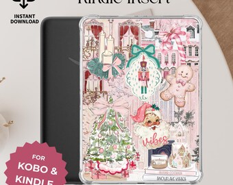 Nutcracker Pink Christmas Kindle Insert: Festive Winter Holiday Collage Kobo Case (Digital Download)