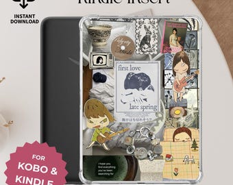 Indie Kindle Insert, Retro Cozy Vintage Kindle Cover, Mitski-Inspired Bedroom Aesthetic Kindle Background, Digital Kindle Sleeve Printable