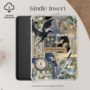 Fantasy Kindle Insert Digital Download SJM ACOTAR Kindle Printable Clear Case Insert Kindle Paperwhite Basic Aesthetic Romance Fourth Wing