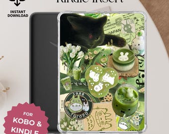 Matcha Green Kindle Insert | Kobo Insert E-Reader Decor | Kindle PaperWhite | Kindle Basic (Digital Download)