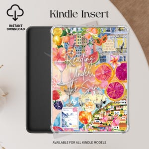 Lesen unter der Sonne Kindle einfügen Sommer ästhetische Kindle druckbare klare Hülle einfügen digitaler Download Kindle Aufkleber Küsten Strand Dekor
