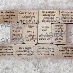 Sarcastic Magnets Bundle - 66 Hilarious Phrases for Endless Laughter  [Digital File] Sets 1 through 5 plus bonus