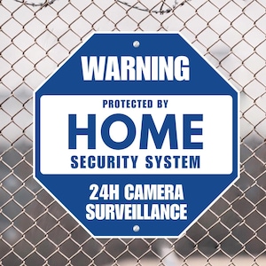 Warning Alarm Surveillance Metal Plate Yard Sign Security Camera System CCTV Anti-Theft 24 Hour Video Set Home Property Safe Thieves