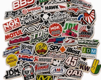 50-pack JDM-klistermärken, japanska bildekaler, Honda Toyota Nissan Supra Subaru Mitsubishi Tuning Fast & Furious vattentäta vinylklistermärken